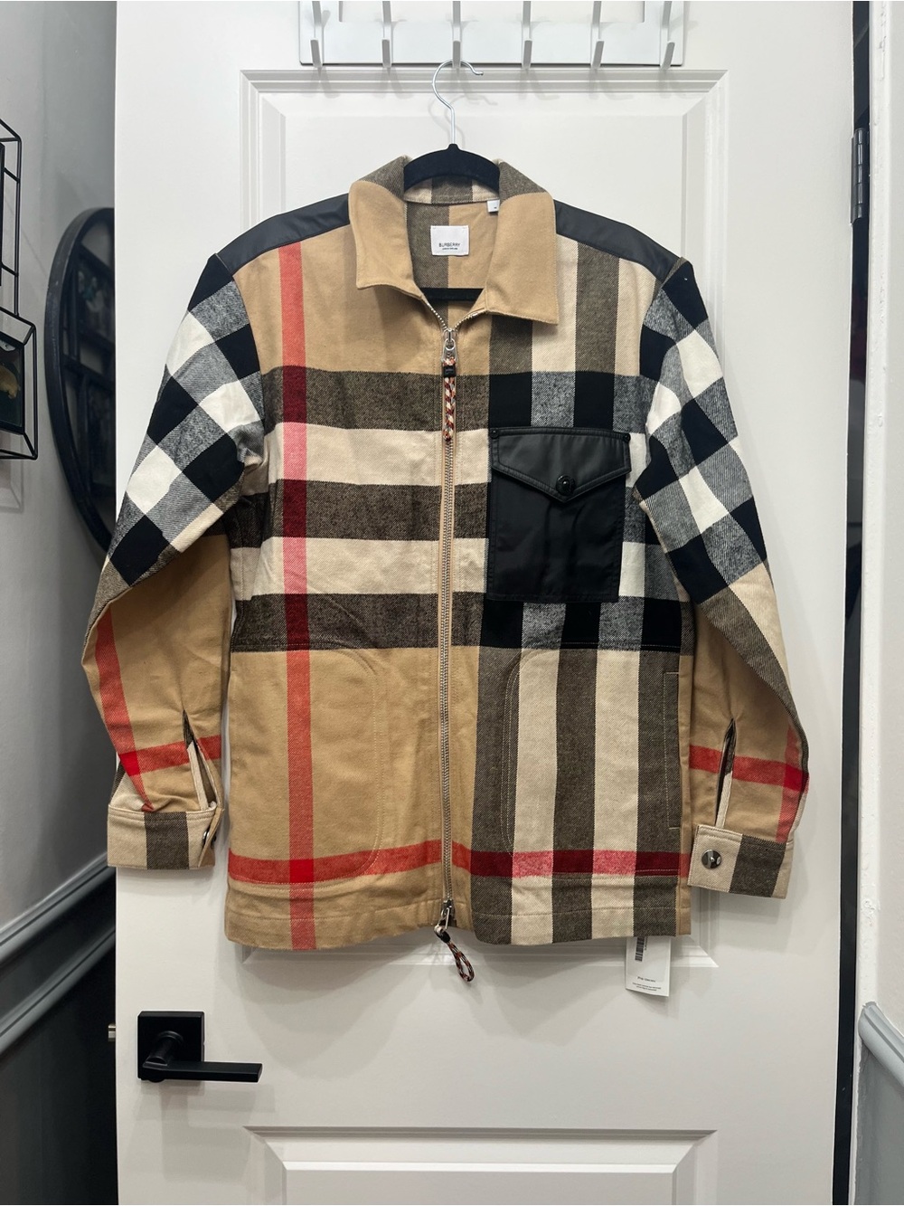 Burberry Men’s Wool/Cotton Hatcher Zip Shirt Jacket Medium - Picture 2 of 9